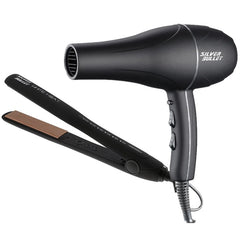 Silver Bullet White Heat Gold 25mm Straightener & Professional Hairdryer set