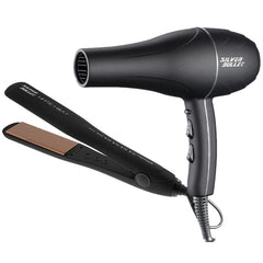 Silver Bullet White Heat Gold 38mm Straightener & Silver Bullet Style Pro Hairdryer 2200w Combo