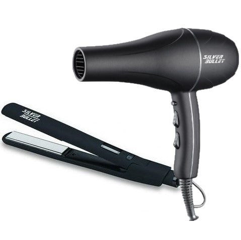 Silver Bullet Lightning Straightener & Silver Bullet Professional Hairdryer Combo